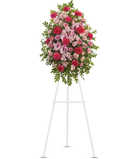 T249-2A-pink-tribute-spray-floral-arrangement-thankfullyyours-thankfully-yours